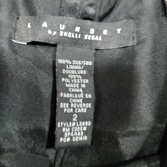 Laundry By Shelli Segal Whimsy Goth Twee Ribbon Waist Silk Dress Women's Size 2 - Picture 3 of 10